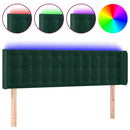 sengegavl med LED-lys 147x16x78/88 cm fløjl mørkegrøn