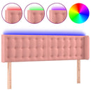 sengegavl med LED-lys 147x16x78/88 cm fløjl lyserød
