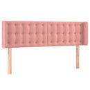 sengegavl med LED-lys 147x16x78/88 cm fløjl lyserød