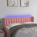sengegavl med LED-lys 147x16x78/88 cm fløjl lyserød