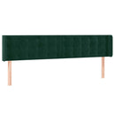 sengegavl med LED-lys 163x16x78/88 cm fløjl mørkegrøn