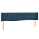 sengegavl med LED-lys 163x16x78/88 cm fløjl mørkeblå