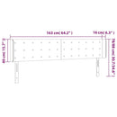 sengegavl med LED-lys 163x16x78/88 cm fløjl mørkeblå