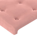 sengegavl med LED-lys 163x16x78/88 cm fløjl lyserød