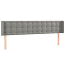 sengegavl med LED-lys 183x16x78/88 cm fløjl lysegrå