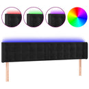 sengegavl med LED-lys 183x16x78/88 cm fløjl sort