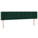 sengegavl med LED-lys 183x16x78/88 cm fløjl mørkegrøn