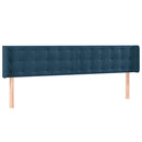 sengegavl med LED-lys 183x16x78/88 cm fløjl mørkeblå