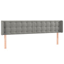 sengegavl med LED-lys 203x16x78/88 cm fløjl lysegrå