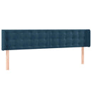 sengegavl med LED-lys 203x16x78/88 cm fløjl mørkeblå
