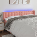 sengegavl med LED-lys 203x16x78/88 cm fløjl lyserød