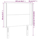 sengegavl med LED-lys 103x16x118/128 cm fløjl mørkegrå
