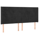 sengegavl med LED-lys 183x16x118/128 cm fløjl sort