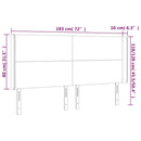 sengegavl med LED-lys 183x16x118/128 cm fløjl mørkeblå