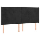 sengegavl med LED-lys 203x16x118/128 cm fløjl sort