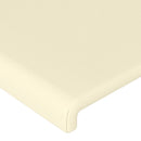 sengegavl med LED-lys 183x16x118/128 cm kunstlæder cremefarvet