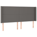 sengegavl med LED-lys 183x16x118/128 cm kunstlæder grå
