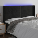 sengegavl med LED-lys 163x16x118/128 cm fløjl sort