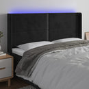 sengegavl med LED-lys 183x16x118/128 cm fløjl sort