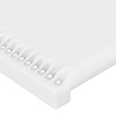 sengegavl med LED-lys 103x16x118/128 cm kunstlæder hvid
