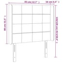 sengegavl med LED-lys 83x16x118/128 cm stof sort