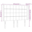sengegavl med LED-lys 147x16x118/128 cm stof sort