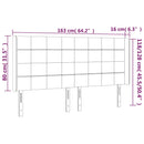 sengegavl med LED-lys 163x16x118/128 cm stof sort