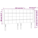 sengegavl med LED-lys 163x16x118/128 cm stof mørkebrun
