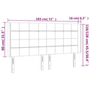 sengegavl med LED-lys 183x16x118/128 cm stof mørkebrun