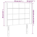 sengegavl med LED-lys 83x16x118/128 cm fløjl mørkegrøn