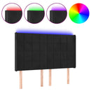 sengegavl med LED-lys 147x16x118/128 cm fløjl sort