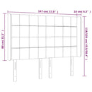 sengegavl med LED-lys 147x16x118/128 cm fløjl mørkeblå