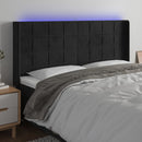 sengegavl med LED-lys 163x16x118/128 cm fløjl sort