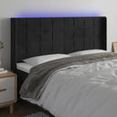 sengegavl med LED-lys 183x16x118/128 cm fløjl sort