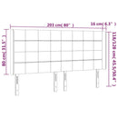 sengegavl med LED-lys 203x16x118/128 cm fløjl lyserød