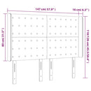 sengegavl med LED-lys 147x16x118/128 cm kunstlæder cremefarvet
