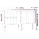 sengegavl med LED-lys 183x16x118/128 cm kunstlæder sort