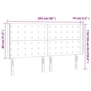 sengegavl med LED-lys 203x16x118/128 cm kunstlæder hvid