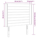 sengegavl med LED-lys 83x16x118/128 cm stof mørkebrun
