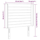 sengegavl med LED-lys 93x16x118/128 cm fløjl mørkegrøn