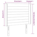 sengegavl med LED-lys 93x16x118/128 cm fløjl lyserød