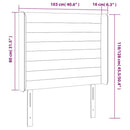 sengegavl med LED-lys 103x16x118/128 cm fløjl mørkegrøn