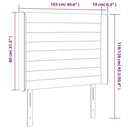 sengegavl med LED-lys 103x16x118/128 cm fløjl lyserød