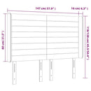 sengegavl med LED-lys 147x16x118/128 cm fløjl mørkegrøn