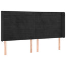 sengegavl med LED-lys 183x16x118/128 cm fløjl sort