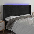 sengegavl med LED-lys 183x16x118/128 cm fløjl sort