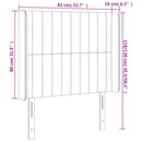 sengegavl med LED-lys 83x16x118/128 cm stof blå