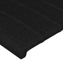 sengegavl med LED-lys 163x16x118/128 cm stof sort