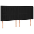 sengegavl med LED-lys 183x16x118/128 cm stof sort