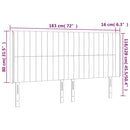 sengegavl med LED-lys 183x16x118/128 cm stof cremefarvet